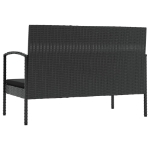 Set Divani da Giardino 16 pz con Cuscini in Polyrattan Nero