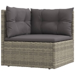 Set Divani da Giardino 7 pz con Cuscini in Polyrattan Grigio