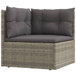 Set Divani da Giardino 10 pz con Cuscini in Polyrattan Grigio