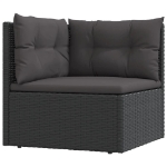 Set Divani da Giardino 5 pz con Cuscini Nero in Polyrattan