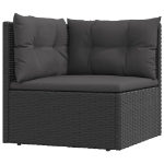 Set Salotto da Giardino 10pz con Cuscini in Polyrattan Nero