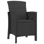 Set Divani da Giardino 3 pz con Cuscini in Rattan PP Grafite