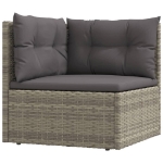 Set Divani da Giardino 8 pz con Cuscini in Polyrattan Grigio