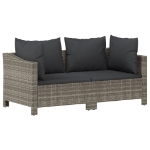 Set Divani da Giardino 7 pz con Cuscini in Polyrattan Grigio