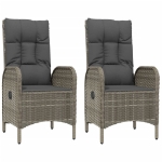 Set Divani da Giardino 4 pz con Cuscini in Polyrattan Grigio