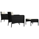 Set Divani da Giardino 5 pz con Cuscini Nero in Polyrattan