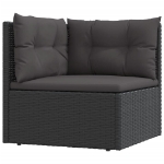 Set Mobili da Giardino con Cuscini 8 pz Nero in Polyrattan