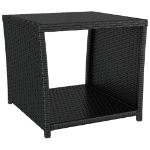 Set Mobili da Giardino 3 pz Nero Polyrattan e Acciaio