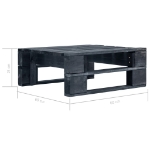 Set Divani a Pallet e Cuscini 4 pz in Pino Impregnato Nero