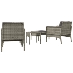 Set Divani da Giardino 5 pz con Cuscini in Polyrattan Grigio