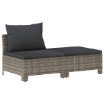 Set Divani da Giardino 6 pz con Cuscini in Polyrattan Grigio