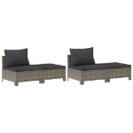 Set Divani da Giardino 8 pz con Cuscini in Polyrattan Grigio