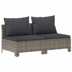 Set Divani da Giardino 6 pz con Cuscini in Polyrattan Grigio