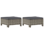 Set Divani da Giardino 6 pz con Cuscini in Polyrattan Grigio