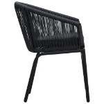 Set da Bistrot 3 pz con Cuscini in Polyrattan Nero