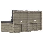 Set di Divani da Giardino 2 pz con Cuscini in Polyrattan Grigio