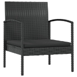 Set Divani da Giardino 16 pz con Cuscini in Polyrattan Nero