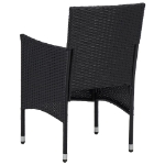 Set Mobili da Pranzo per Giardino 3 pz Nero