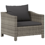 Set Divani da Giardino 7 pz con Cuscini in Polyrattan Grigio