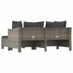 Set Divani da Giardino 3 pz con Cuscini in Polyrattan Grigio