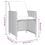 Set da Pranzo per Giardino 5 pz con Cuscini in Polyrattan Nero