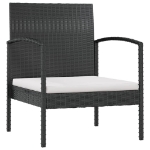 Set Divani da Giardino 16 pz con Cuscini in Polyrattan Nero