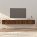 Mobili Porta TV a Parete 3 pz Rovere Marrone 100x34,5x40 cm