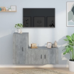 Set di Mobili Porta TV 2 pz Grigio Cemento in Legno Multistrato