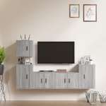 Set di Mobili Porta TV 5 pz Grigio Sonoma in Legno Multistrato