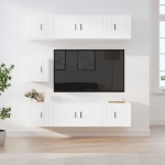 Set di Mobili Porta TV 7 pz Bianco in Legno Multistrato