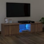 Mobile Porta TV con Luci LED rovere marrone 140x40x35,5 cm