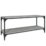 Mobile TV Grigio Sonoma 100x33x41cm Legno Multistrato e Acciaio