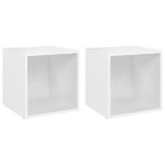 Mobili Porta TV 2 pz Bianco 37x35x37 cm in Legno Multistrato