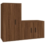 Set Mobili Porta TV 2 pz Rovere Marrone in Legno Multistrato