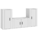 Set Mobili Porta TV 3 pz Bianco in Legno Multistrato