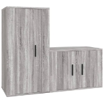 Set Mobili Porta TV 2 pz Grigio Sonoma in Legno Multistrato