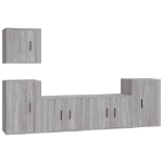 Set di Mobili Porta TV 5 pz Grigio Sonoma in Legno Multistrato