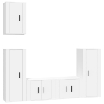 Set di Mobili Porta TV 5 pz Bianco in Legno Multistrato