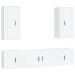 Set di Mobili Porta TV 5 pz Bianco in Legno Multistrato