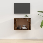 Mobile Porta TV a Parete Rovere Fumo 57x34,5x40 cm