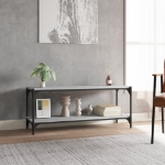 Mobile TV Grigio Sonoma 100x33x41cm Legno Multistrato e Acciaio