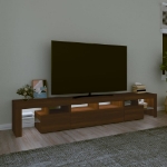 Mobile Porta TV con Luci LED Rovere Marrone 230x36,5x40 cm