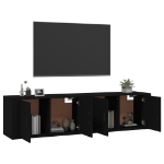 Mobili Porta TV a Parete 2 pz Nero 80x34,5x40 cm