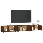 Mobili Porta TV a Parete 3 pz Rovere Marrone 100x34,5x40 cm