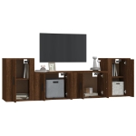 Set Mobili Porta TV 4 pz Rovere Marrone in Legno Multistrato