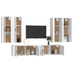 Set di Mobili Porta TV 6 pz Bianco in Legno Multistrato