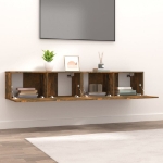 Mobili Porta TV 2 pz Rovere Fumo 80x30x30 in Legno Multistrato