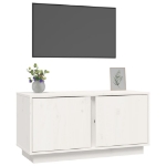 Mobile Porta TV Bianco 80x35x40,5 cm in Legno Massello di Pino