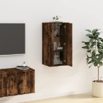 Mobile Porta TV a Parete Rovere Fumo 40x34,5x80 cm