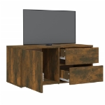 Mobile Porta TV Rovere Fumo 80x34x36 cm in Legno Multistrato